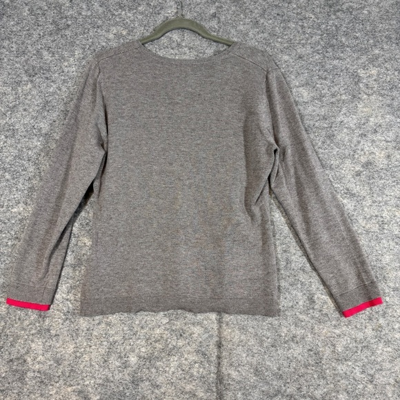 Leo & Ugo Paris Gray Sweater Women’s Black Cat Bow Graphic Long Sleeve Size 4 - Picture 11 of 15